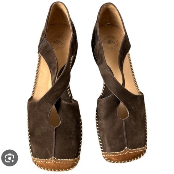 NURTURE Brown Leather Stitch Closed Toe Sandals - Picture 2 of 12